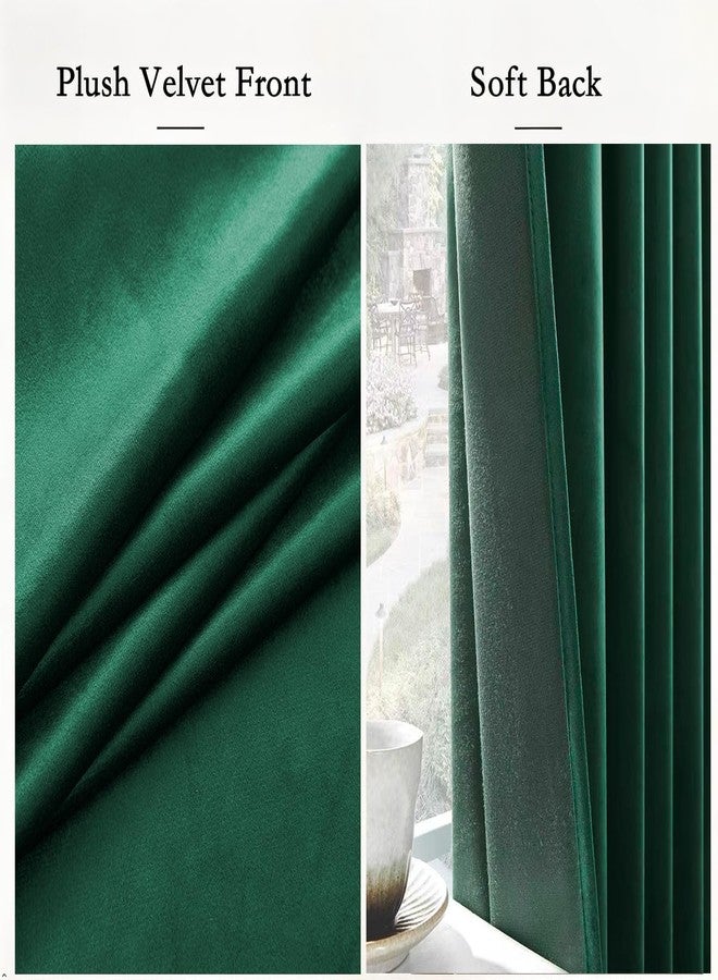Timeper Green Velvet Curtains 120 inches 2 Panels, Blackout Curtains for Bedroom Living Room Thermal Insulated Luxury Super Soft Window Drapes,Back Tab & Rod Pocket,W52 x L120 inches - Image 4